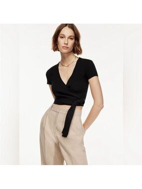 Aritzia Wilfred All Tied Up Top Black - S